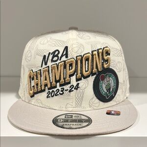 Boston Celtics NBA Champions 2023-24 9FIFTY Snapback Hat - Cream